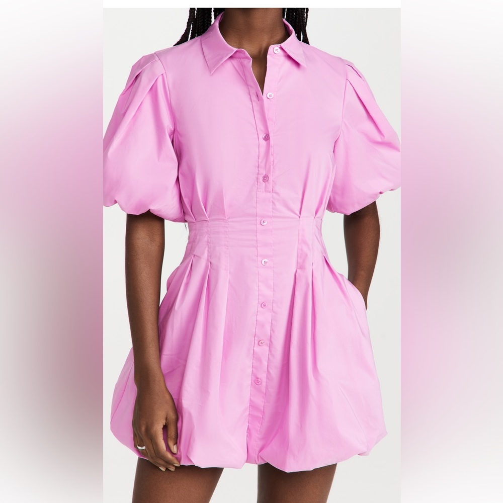 Cleo Pleated Poplin Mini Dress